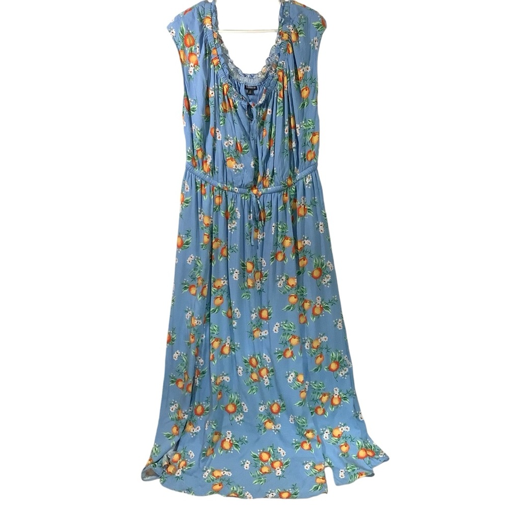 Torrid Maxi Dress Floral Double Slit Woven Textured
